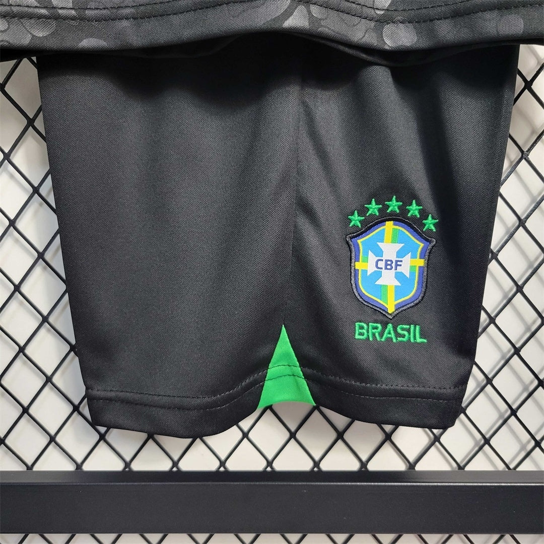 Brazil "Black Leopard" Kids Size Limited Jersey