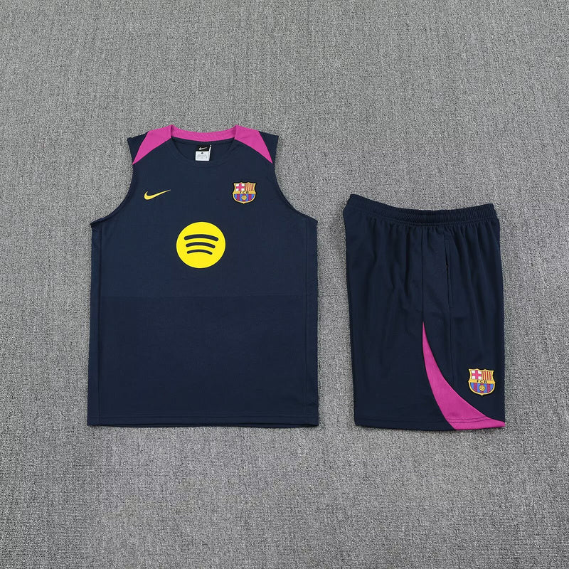Barcelona Dark Blue Tank Top Set