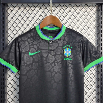 Brazil "Black Leopard" Kids Size Limited Jersey