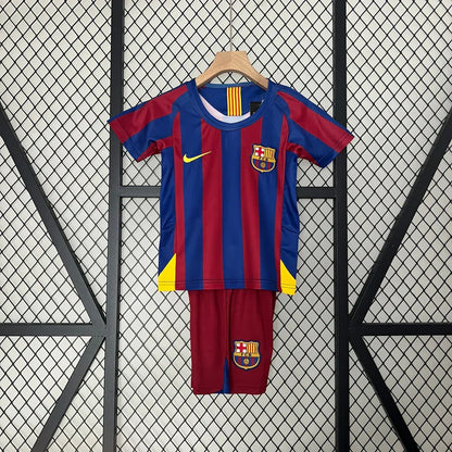 2005/2006 Retro Barcelona Home Jersey Kids Size