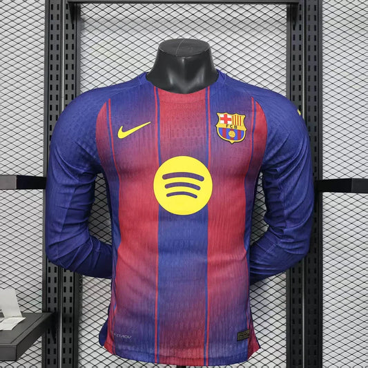 2025-2026 Barcelona Home Kit Long Sleeve