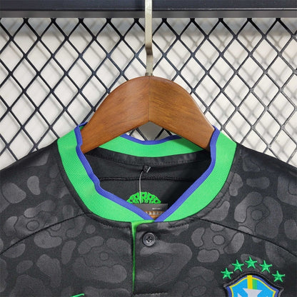 Brazil "Black Leopard" Kids Size Limited Jersey