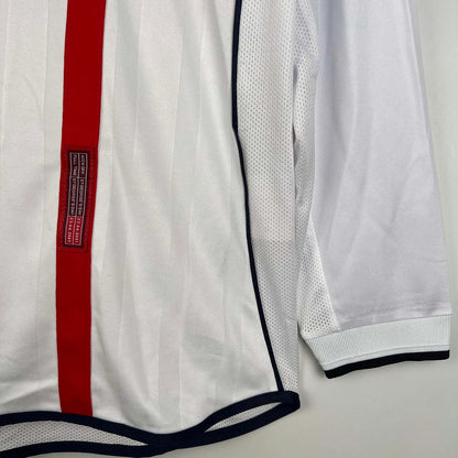 2002 Retro England Home Jersey Long Sleeve