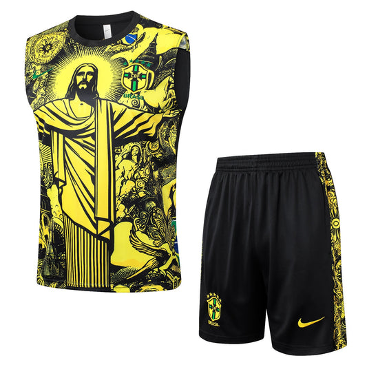 Brazil "Jesus" Yellow Tank Top Set