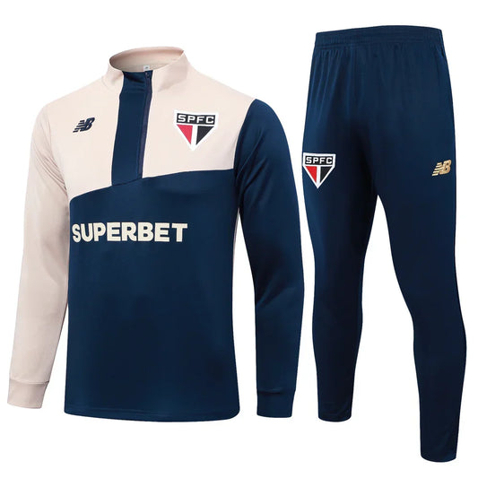 Sao Paolo Dark Blue and Beige Tracksuit
