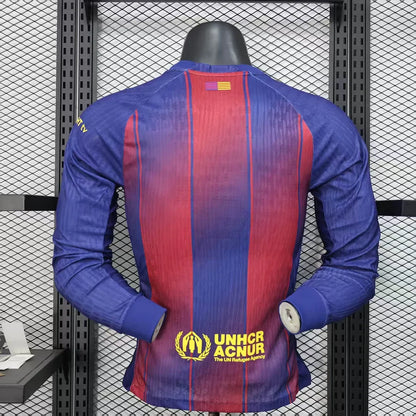 2025-2026 Barcelona Home Kit Long Sleeve