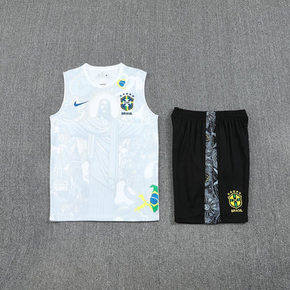 Brazil "Jesus" White Tank Top Set