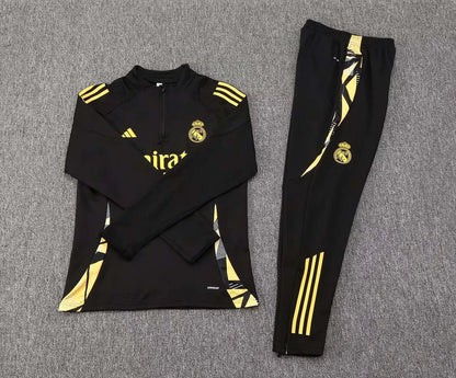 Real Madrid Black and Gold Tracksuit