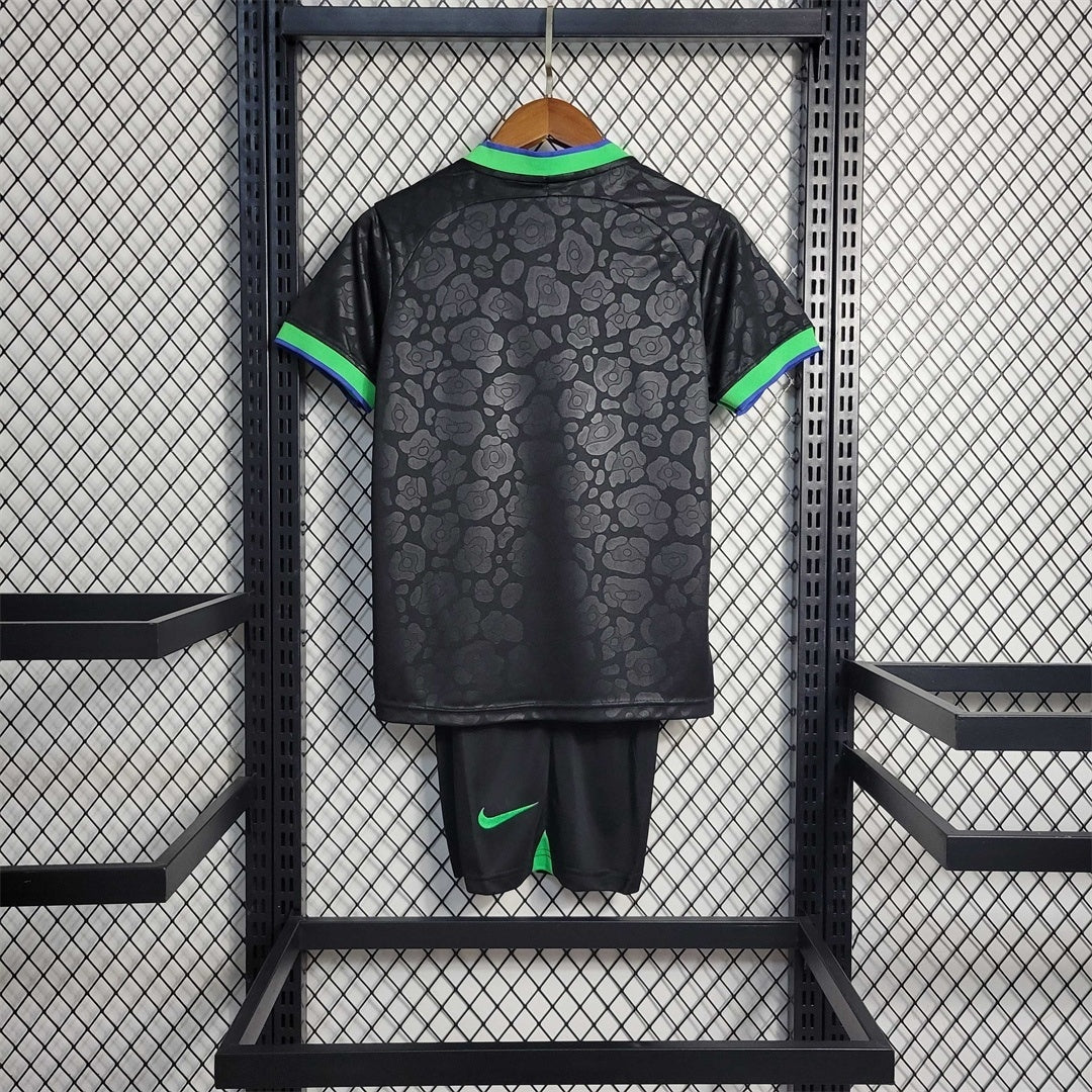 Brazil "Black Leopard" Kids Size Limited Jersey