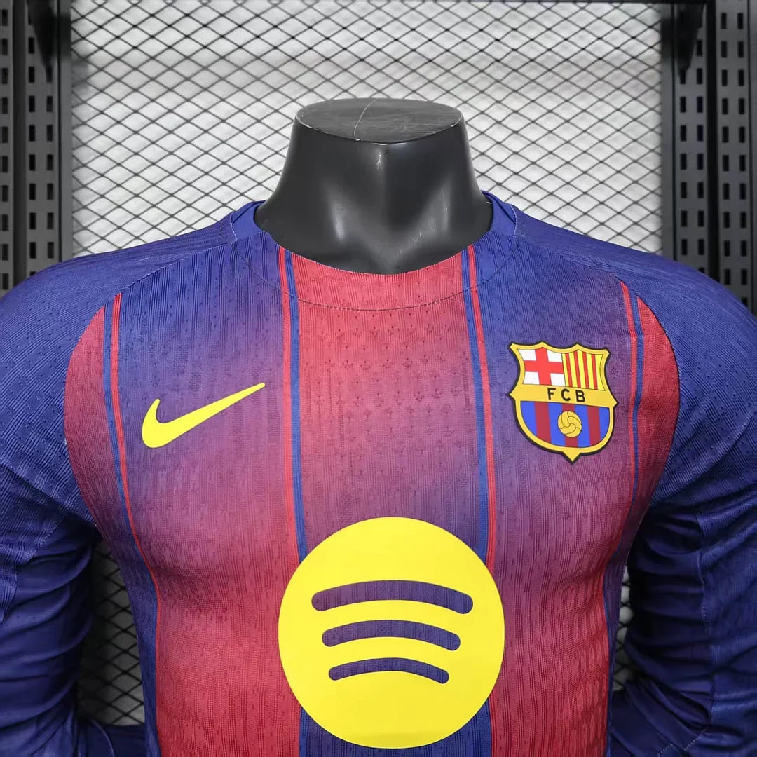 2025-2026 Barcelona Home Kit Long Sleeve