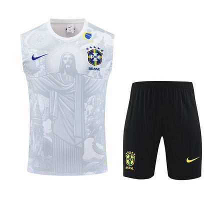 Brazil "Jesus" White Tank Top Set