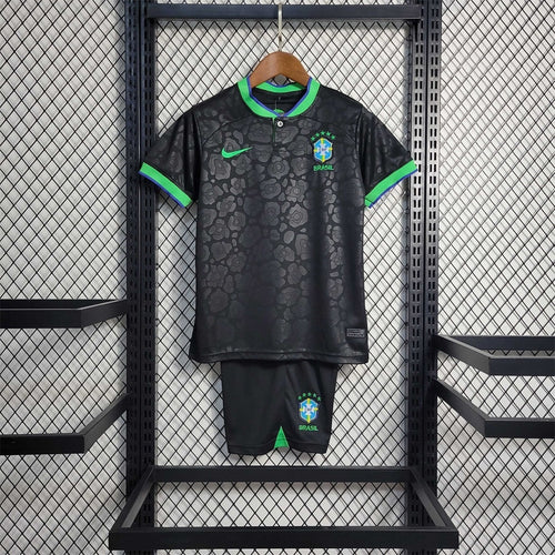 Brazil "Black Leopard" Kids Size Limited Jersey