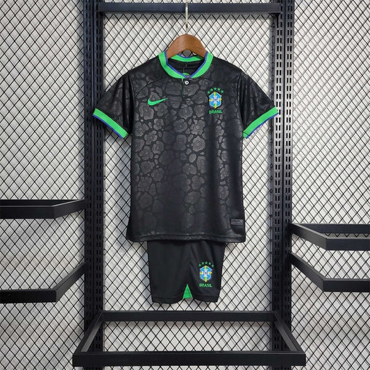 Brazil "Black Leopard" Kids Size Limited Jersey